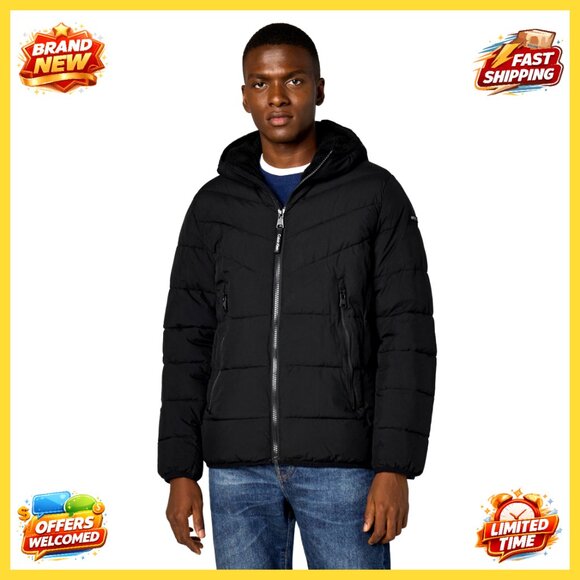 Heavyweight Sherpa-Lined Puffer Jacket Hooded Men's Winter Coat
